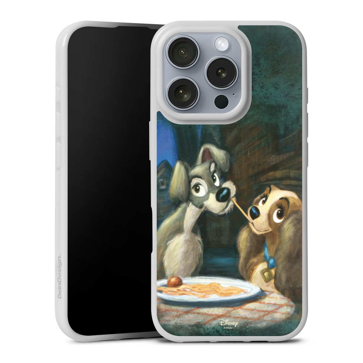 iPhone 16 Pro Handy Silikon Hülle Case weiß Handyhülle Lady And The Tramp Official Licensed Product Disney Silikon Case