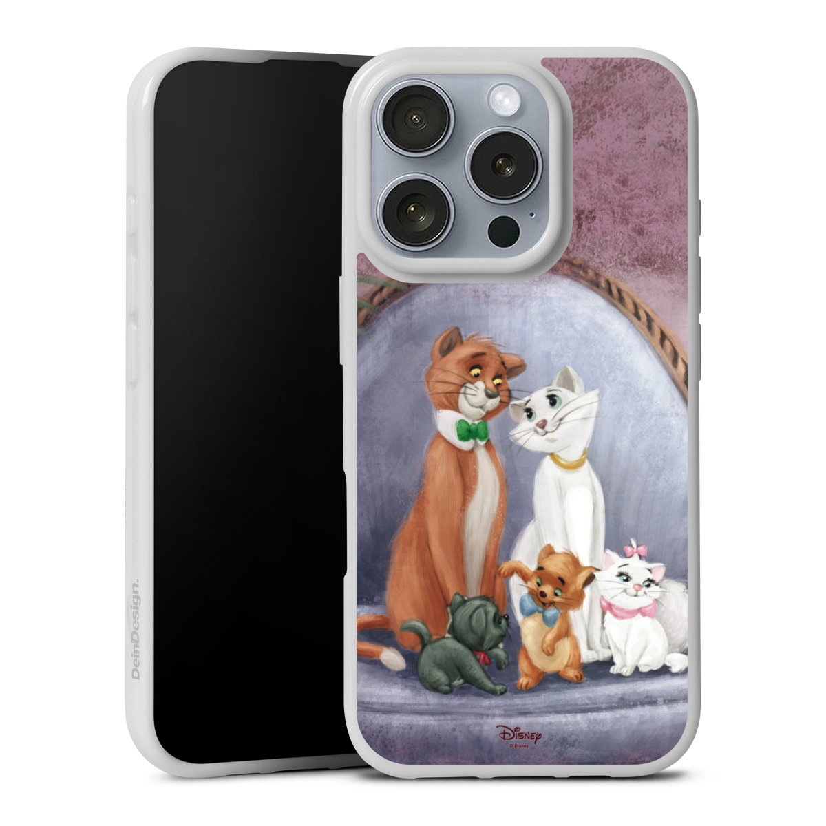 iPhone 16 Pro Handy Silikon Hülle Case weiß Handyhülle Official Licensed Product Disney Aristocats Silikon Case