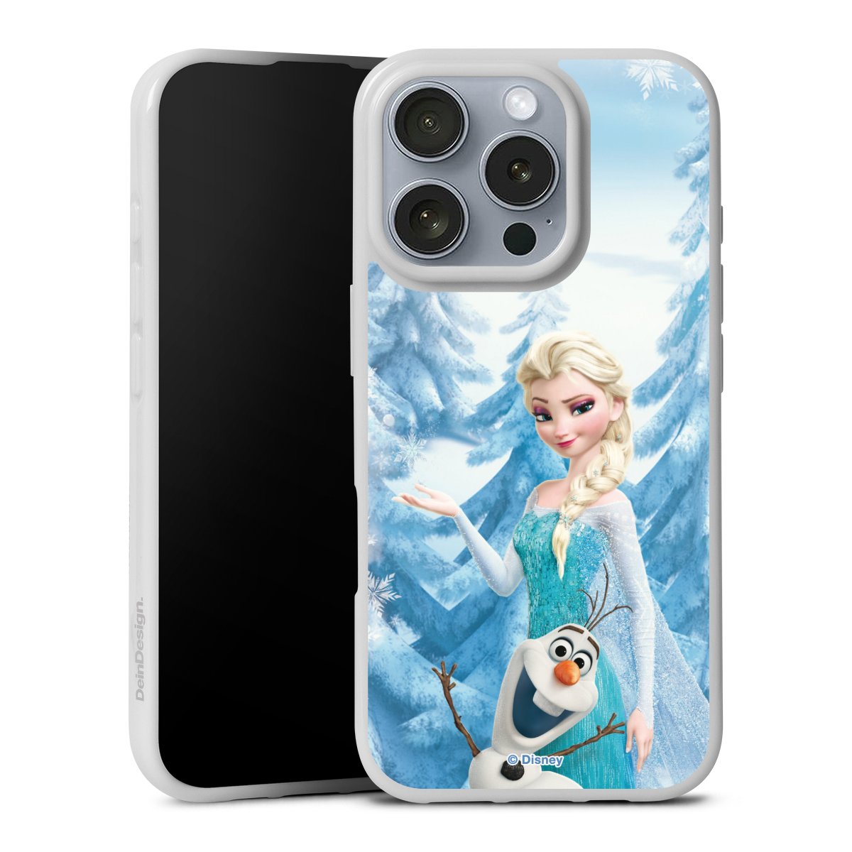 iPhone 16 Pro Handy Silikon Hülle Case weiß Handyhülle Official Licensed Product Frozen Elsa Disney Silikon Case