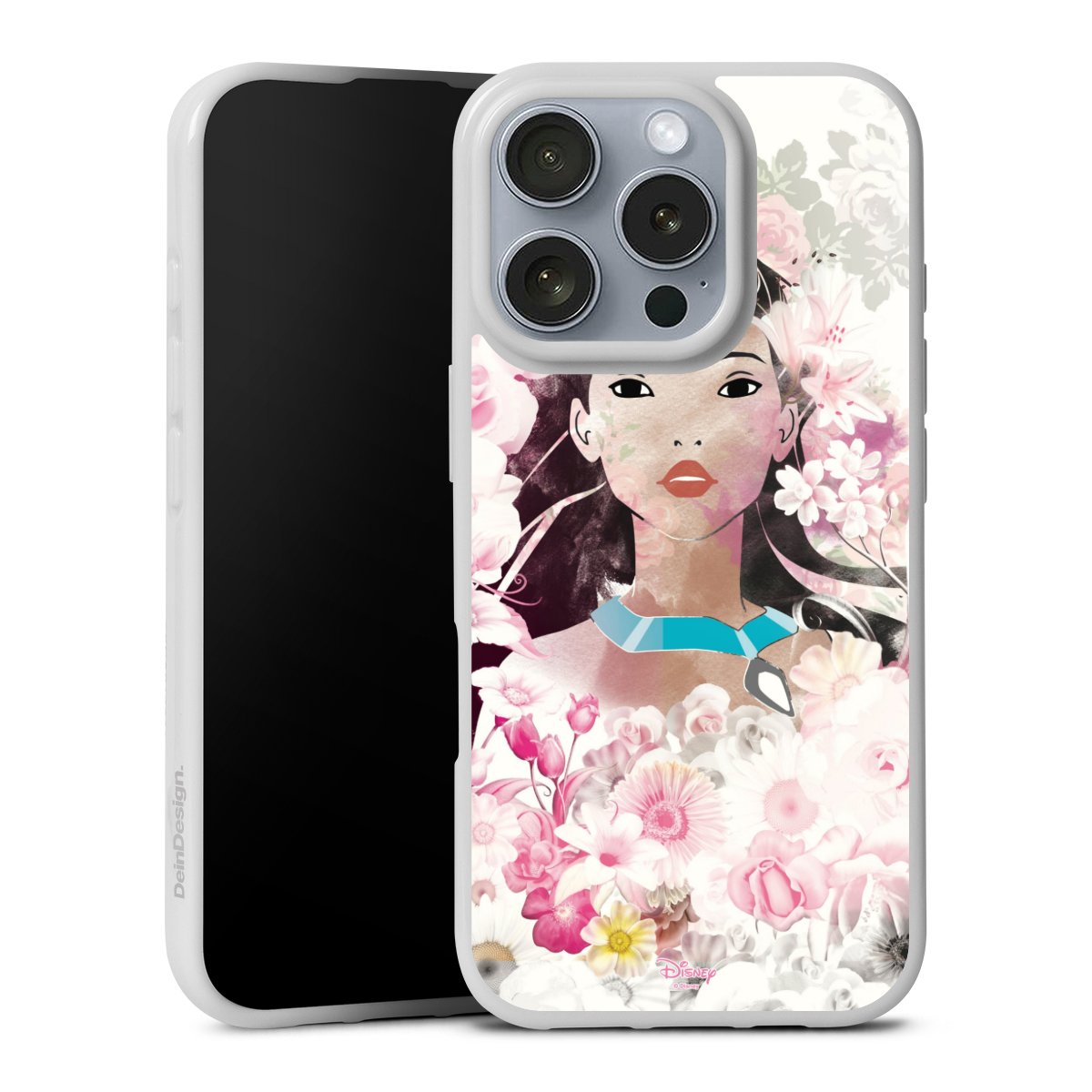 iPhone 16 Pro Handy Silikon Hülle Case weiß Handyhülle Pocahontas Official Licensed Product Disney Silikon Case