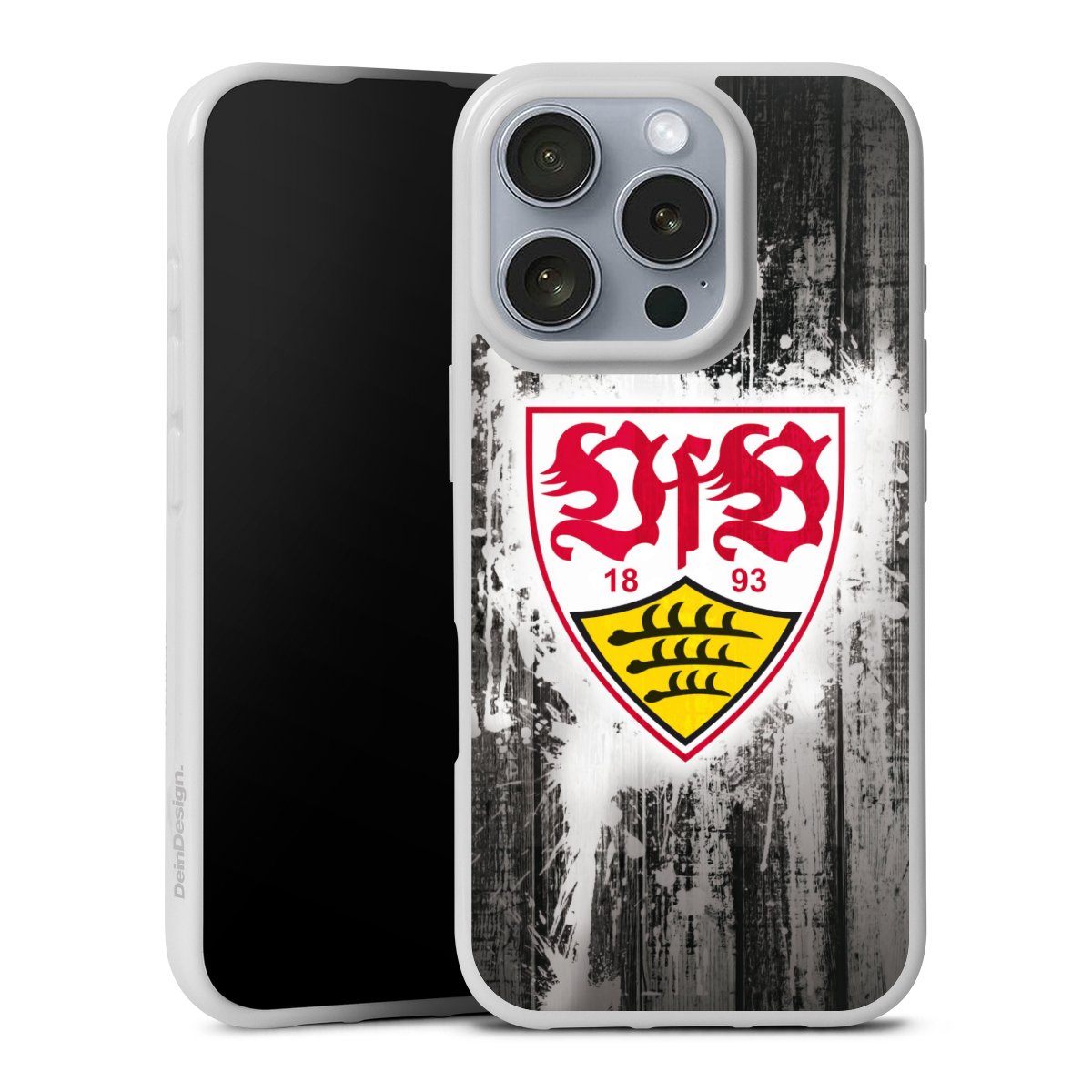 iPhone 16 Pro Handy Silikon Hülle Case weiß Handyhülle Vfb Stuttgart Official Licensed Product Silikon Case