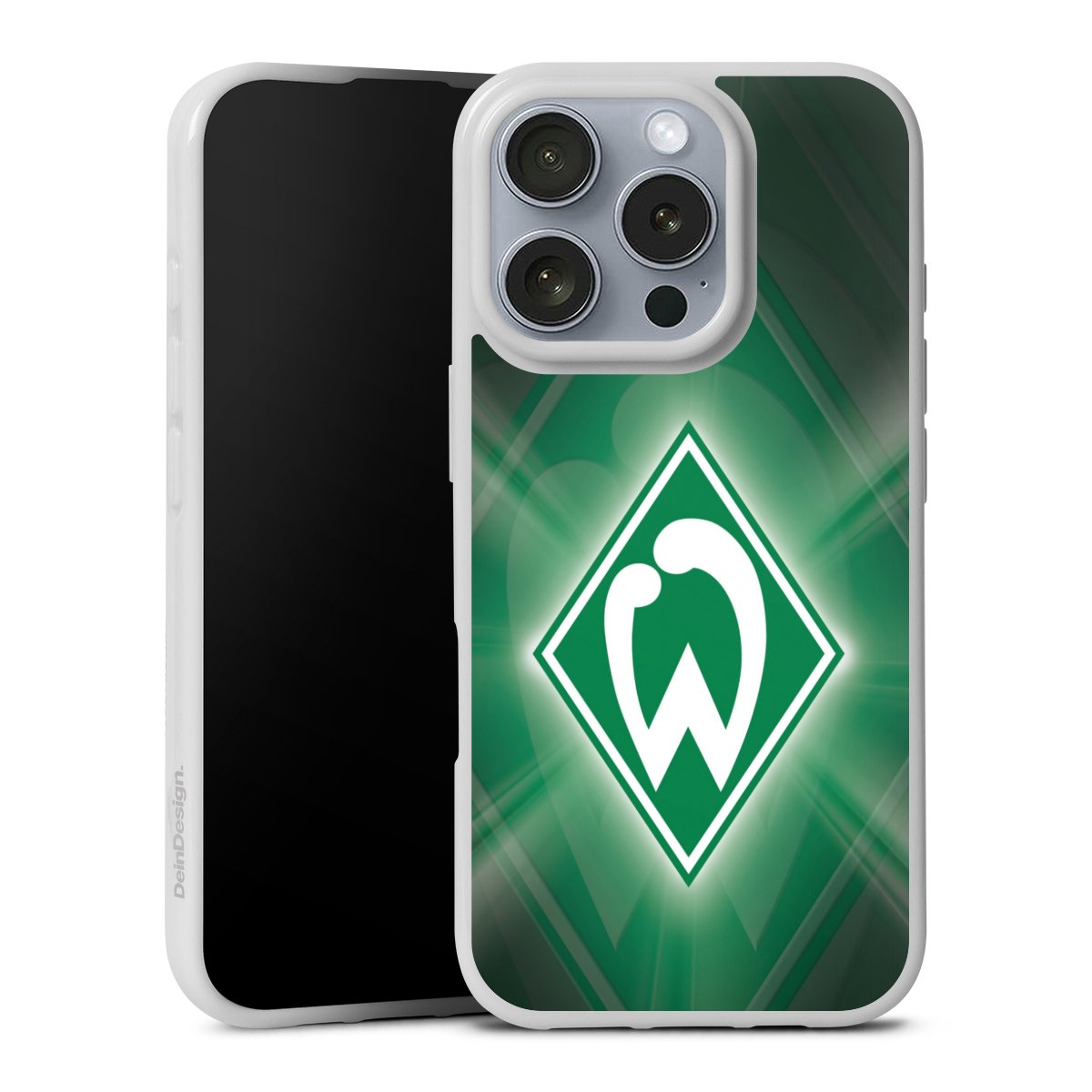 iPhone 16 Pro Handy Silikon Hülle Case weiß Handyhülle Sv Werder Bremen Official Licensed Product Coat Of Arms Silikon Case