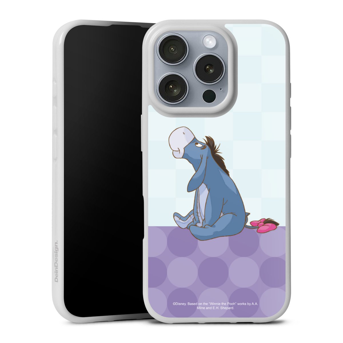 iPhone 16 Pro Handy Silikon Hülle Case weiß Handyhülle Disney Donkey Winnie The Pooh Silikon Case