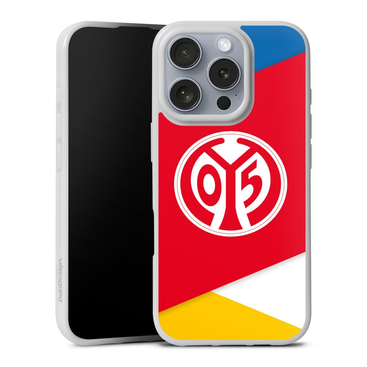 iPhone 16 Pro Handy Silikon Hülle Case weiß Handyhülle Official Licensed Product Soccer 1. Fsv Mainz 05 E.V. Silikon Case