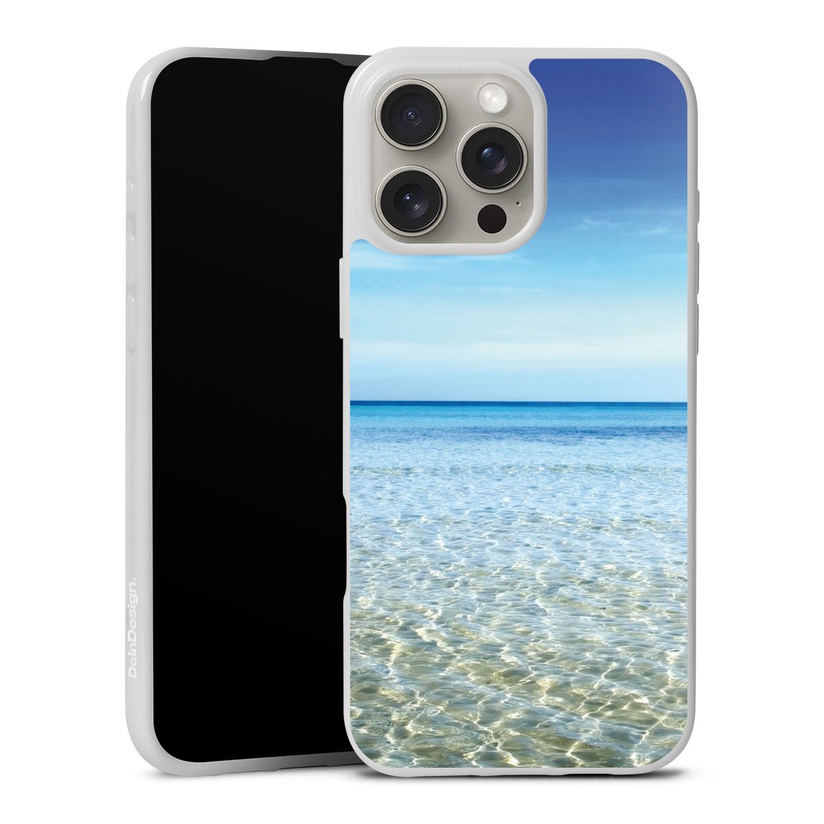 iPhone 16 Pro Max Handy Silikon Hülle Case weiß Handyhülle Urlaub Sky Ocean Silikon Case