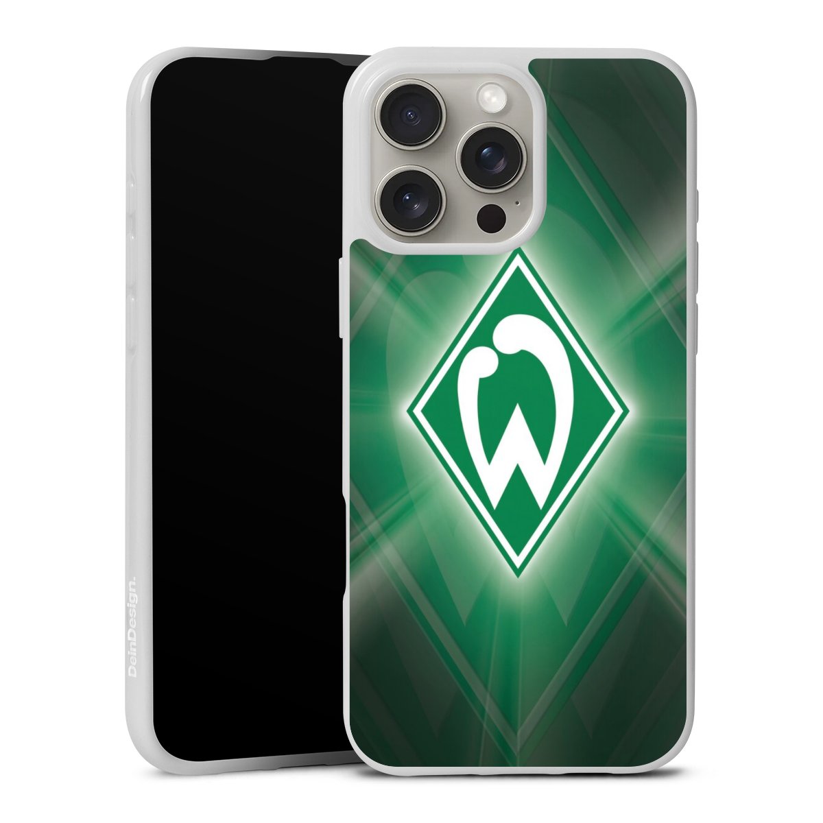 iPhone 16 Pro Max Handy Silikon Hülle Case weiß Handyhülle Sv Werder Bremen Official Licensed Product Coat Of Arms Silikon Case