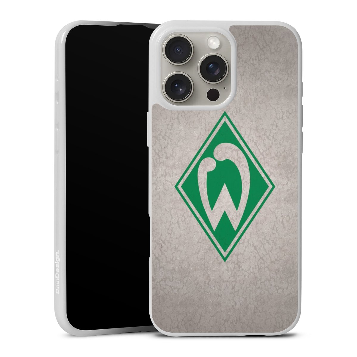 iPhone 16 Pro Max Handy Silikon Hülle Case weiß Handyhülle Sv Werder Bremen Concrete Official Licensed Product Silikon Case