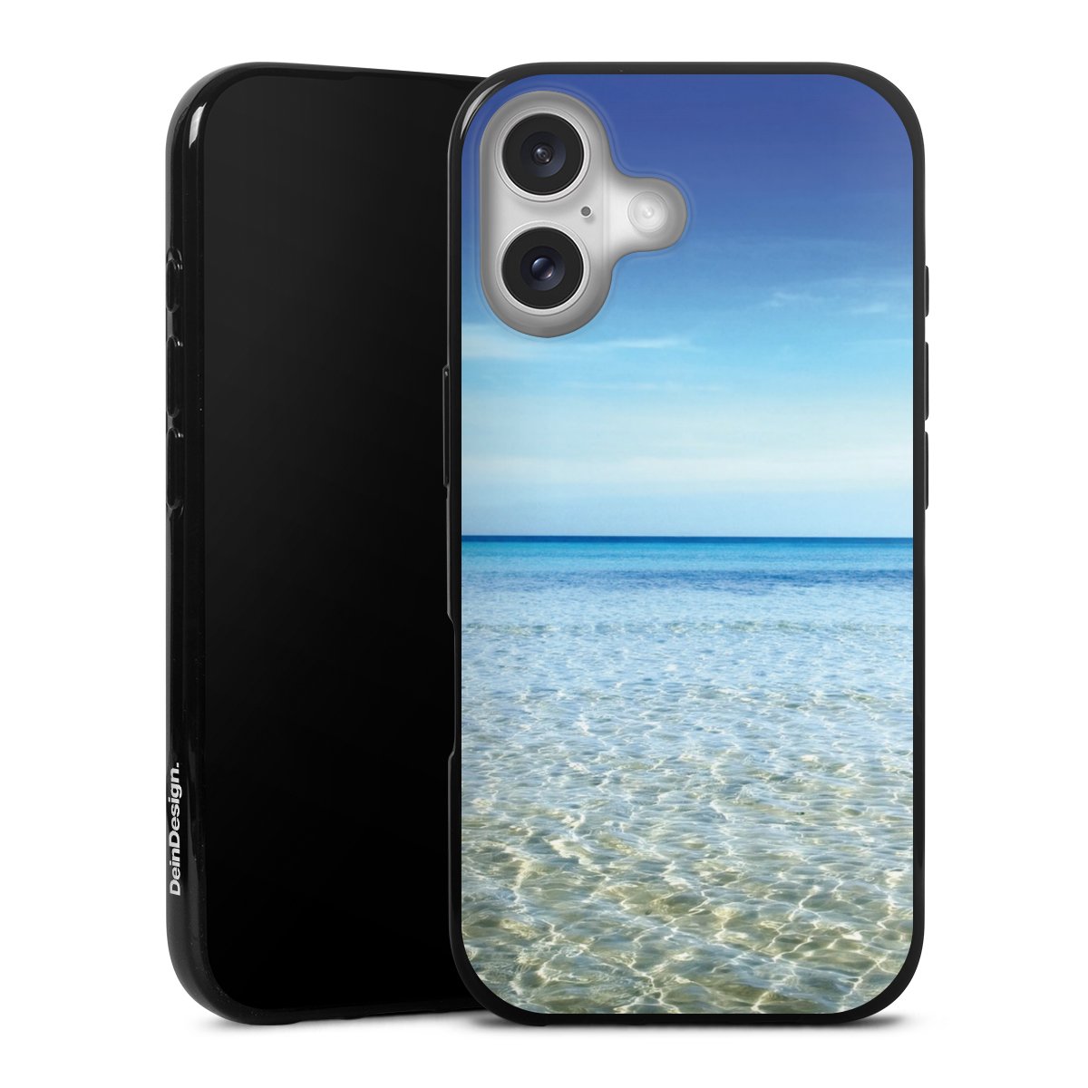 iPhone 16 Handy Silikon Hülle Case schwarz Handyhülle Urlaub Sky Ocean