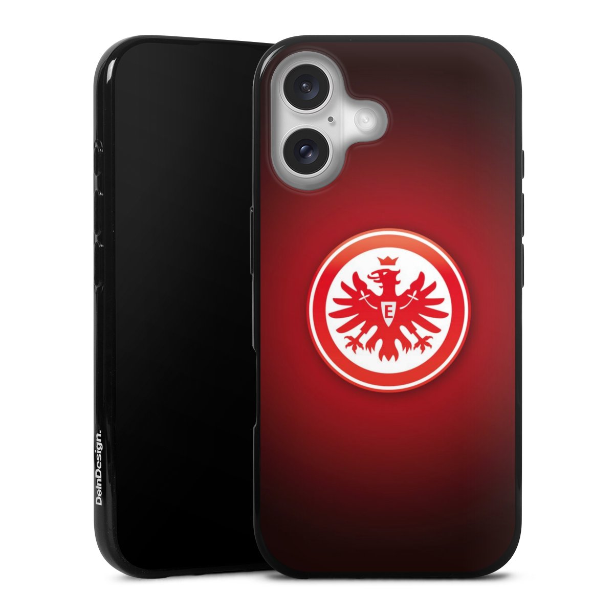 iPhone 16 Handy Silikon Hülle Case schwarz Handyhülle Eintracht Frankfurt Official Licensed Product Coat Of Arms