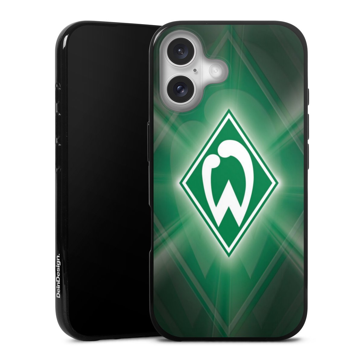 iPhone 16 Handy Silikon Hülle Case schwarz Handyhülle Sv Werder Bremen Official Licensed Product Coat Of Arms