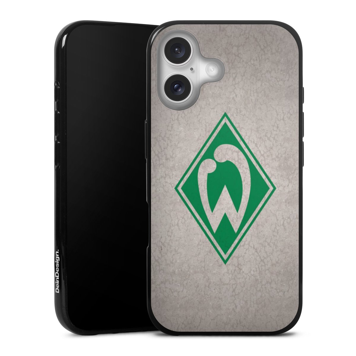 iPhone 16 Handy Silikon Hülle Case schwarz Handyhülle Sv Werder Bremen Concrete Official Licensed Product