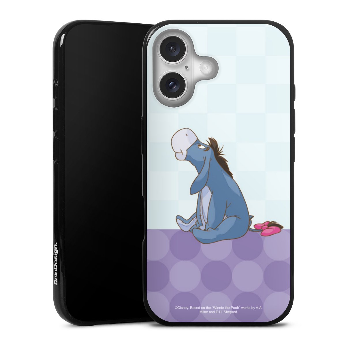 iPhone 16 Handy Silikon Hülle Case schwarz Handyhülle Disney Donkey Winnie The Pooh