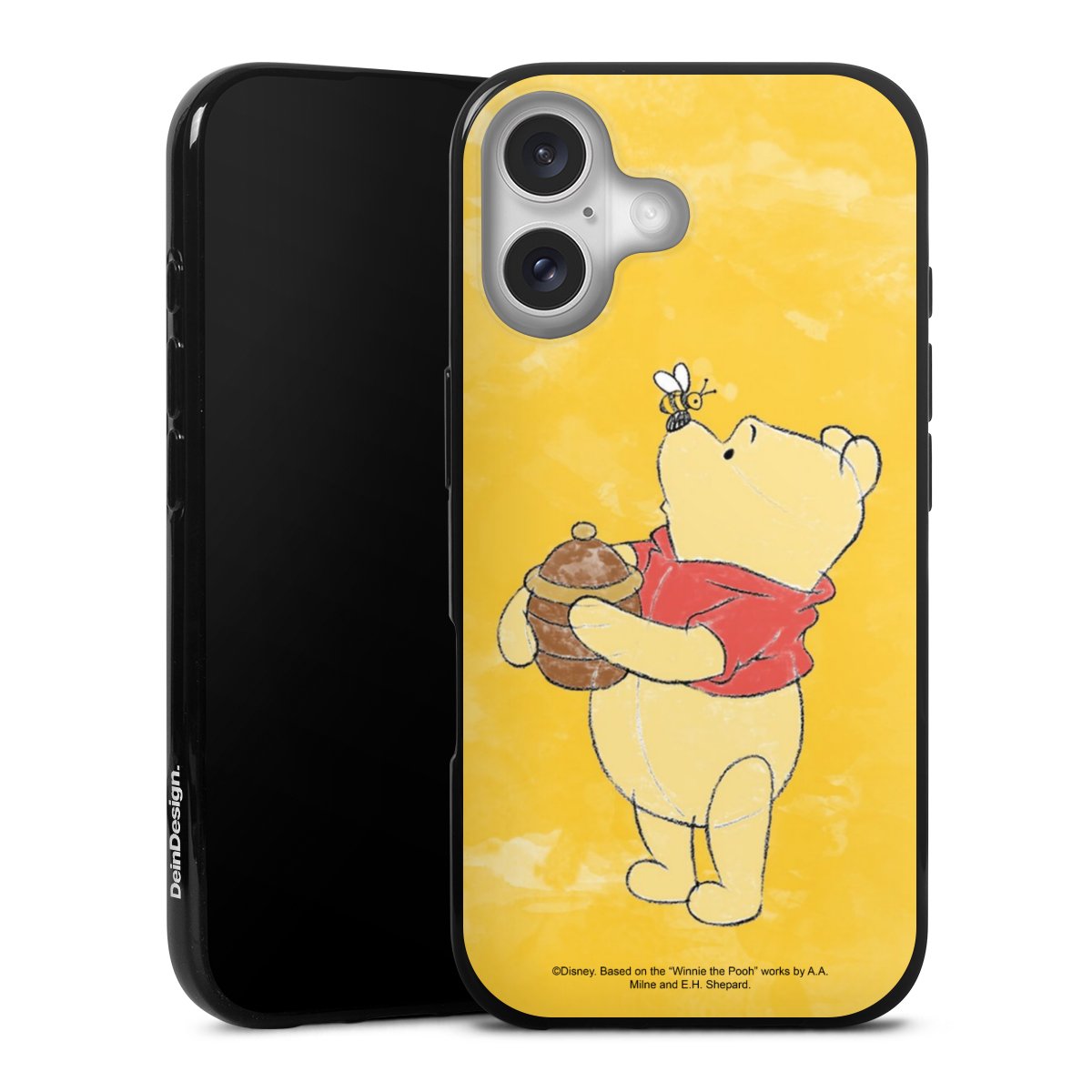 iPhone 16 Handy Silikon Hülle Case schwarz Handyhülle Official Licensed Product Winnie The Pooh Disney