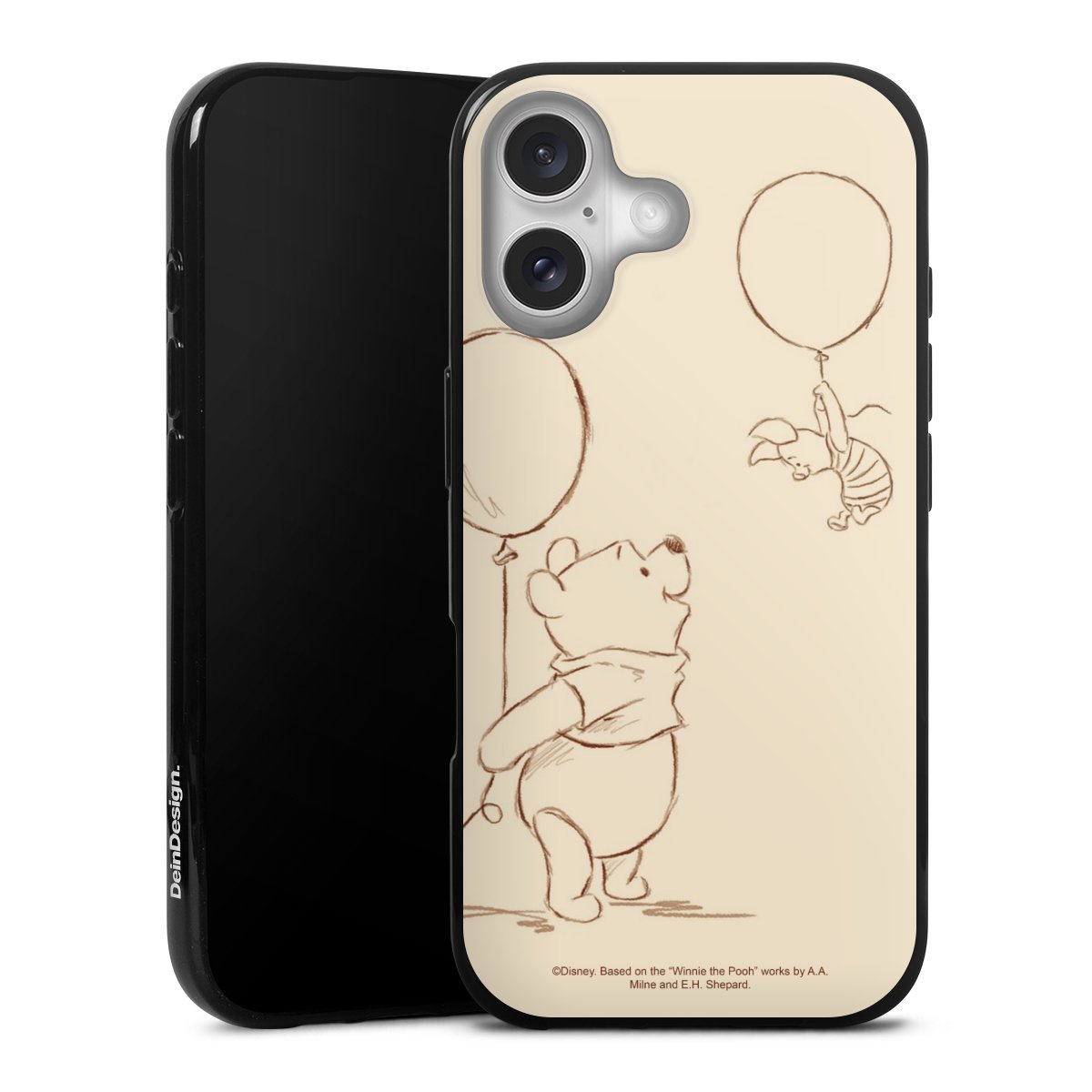 iPhone 16 Handy Silikon Hülle Case schwarz Handyhülle Official Licensed Product Winnie The Pooh Disney