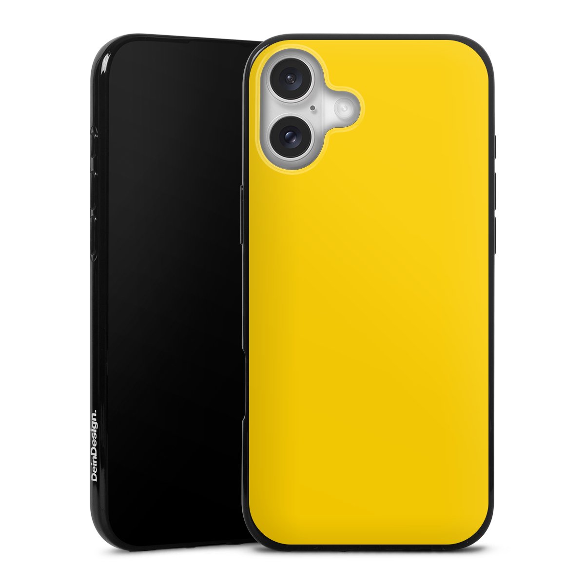 iPhone 16 Plus Handy Silikon Hülle Case schwarz Handyhülle Unicoloured Yellow Colour