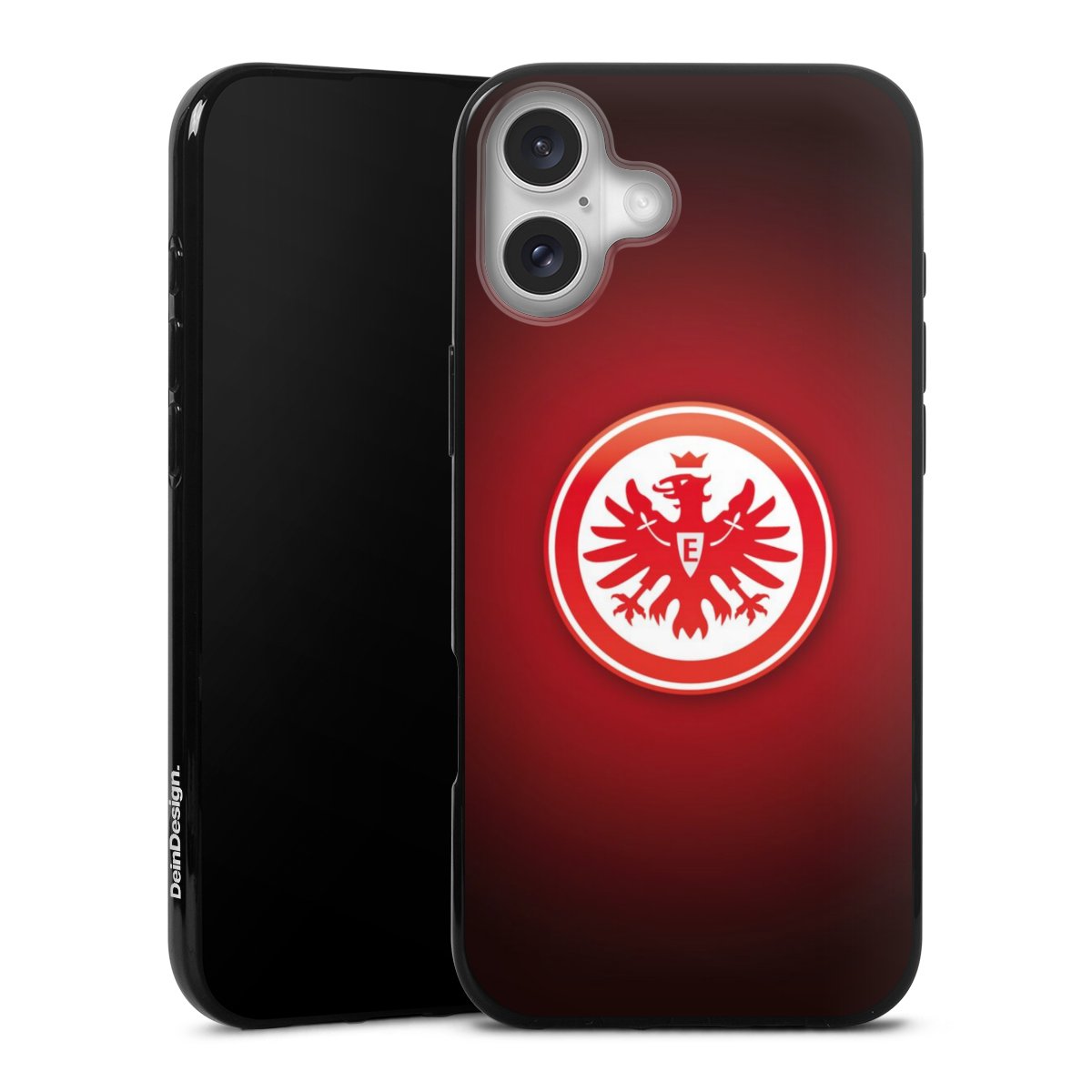 iPhone 16 Plus Handy Silikon Hülle Case schwarz Handyhülle Official Licensed Product Coat Of Arms Eintracht Frankfurt