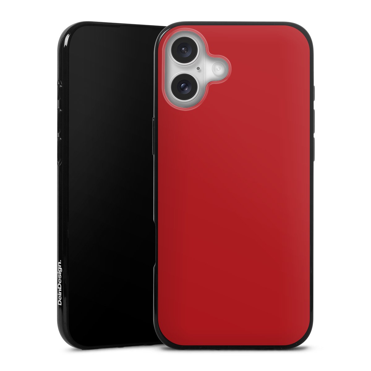 iPhone 16 Plus Handy Silikon Hülle Case schwarz Handyhülle Red Unicoloured Colour