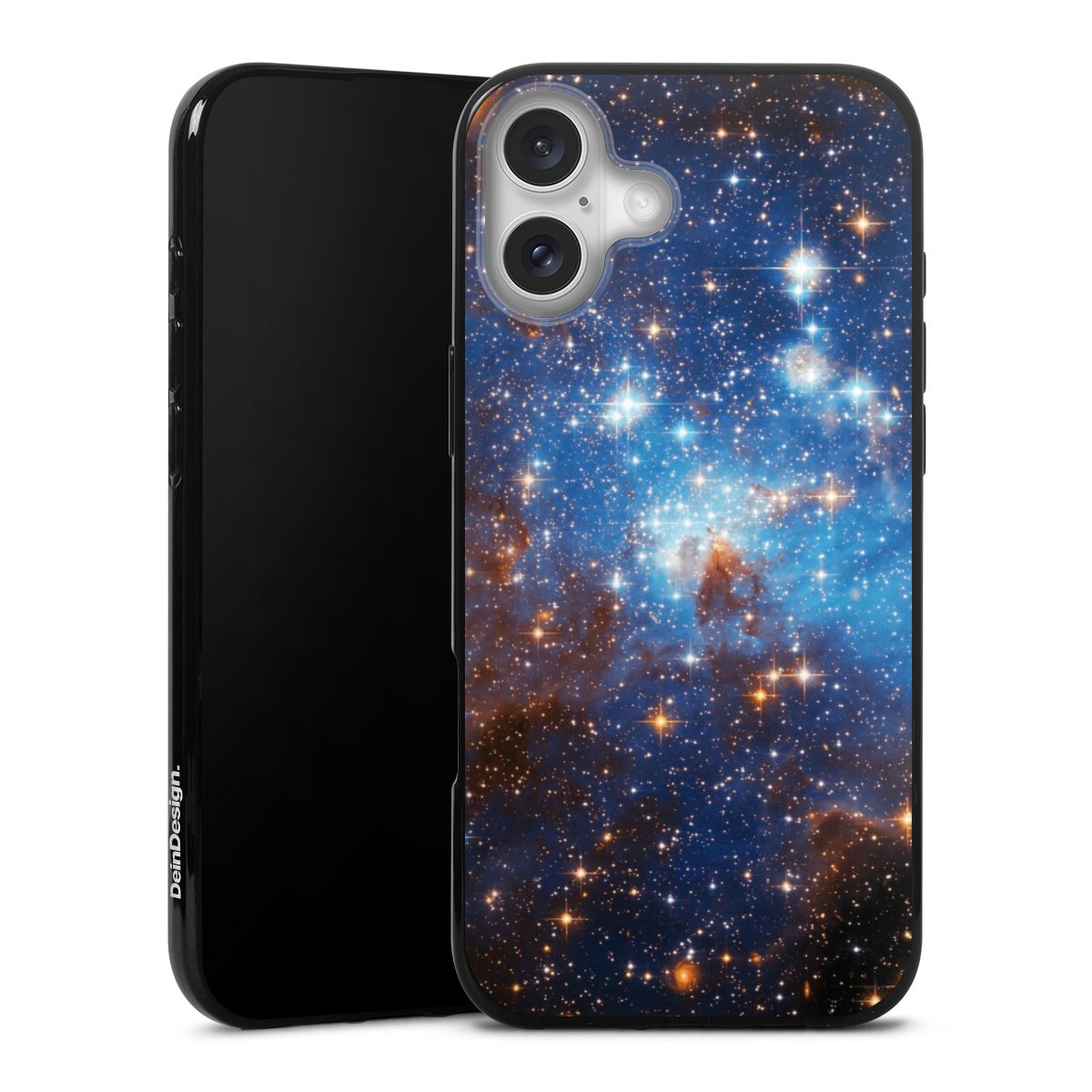 iPhone 16 Plus Handy Silikon Hülle Case schwarz Handyhülle Weltall Star Galaxy