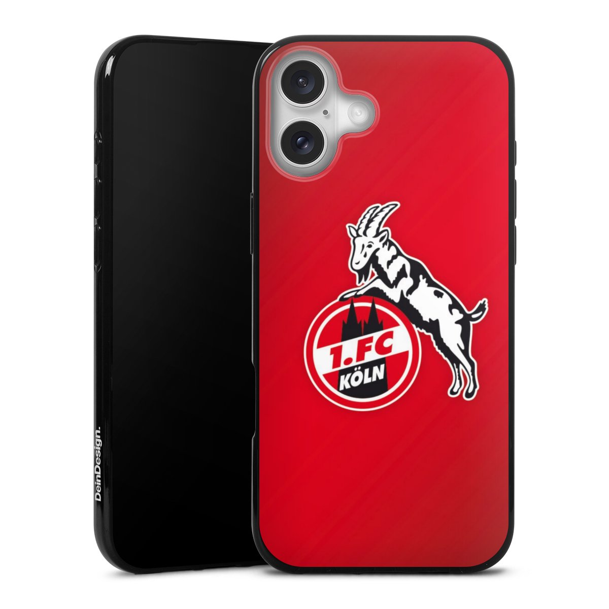 iPhone 16 Plus Handy Silikon Hülle Case schwarz Handyhülle 1. Fc Köln Official Licensed Product Effzeh