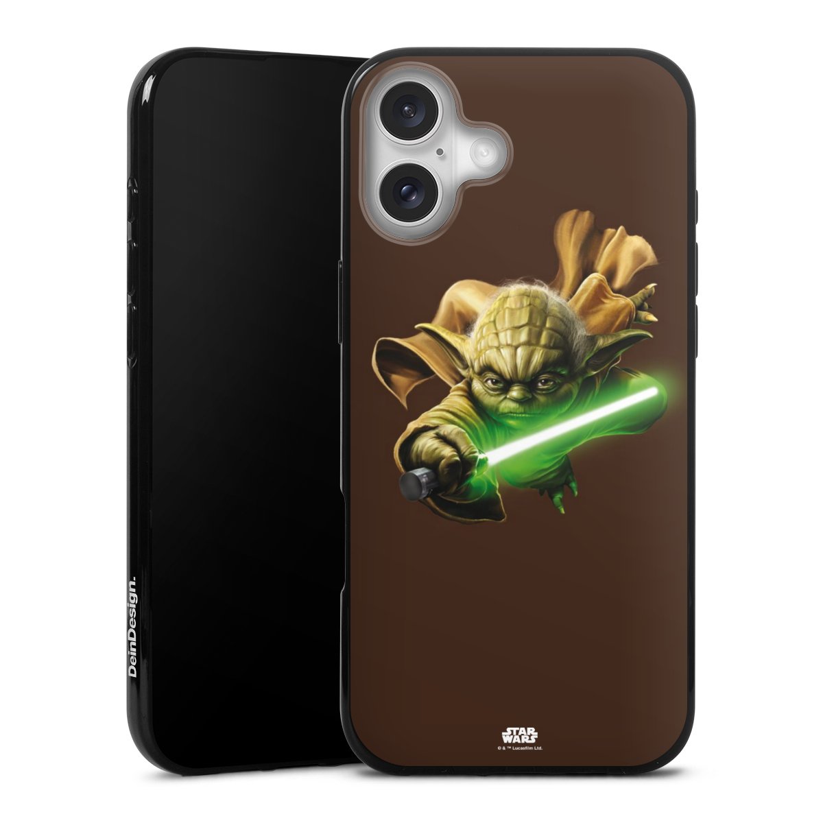 iPhone 16 Plus Handy Silikon Hülle Case schwarz Handyhülle Star Wars Merchandise Yoda