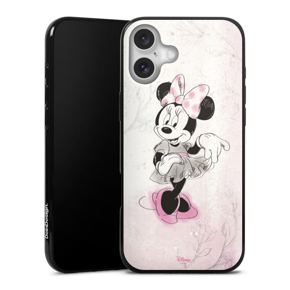 iPhone 16 Plus Handy Silikon Hülle Case schwarz Handyhülle Disney Vintage Minnie Mouse