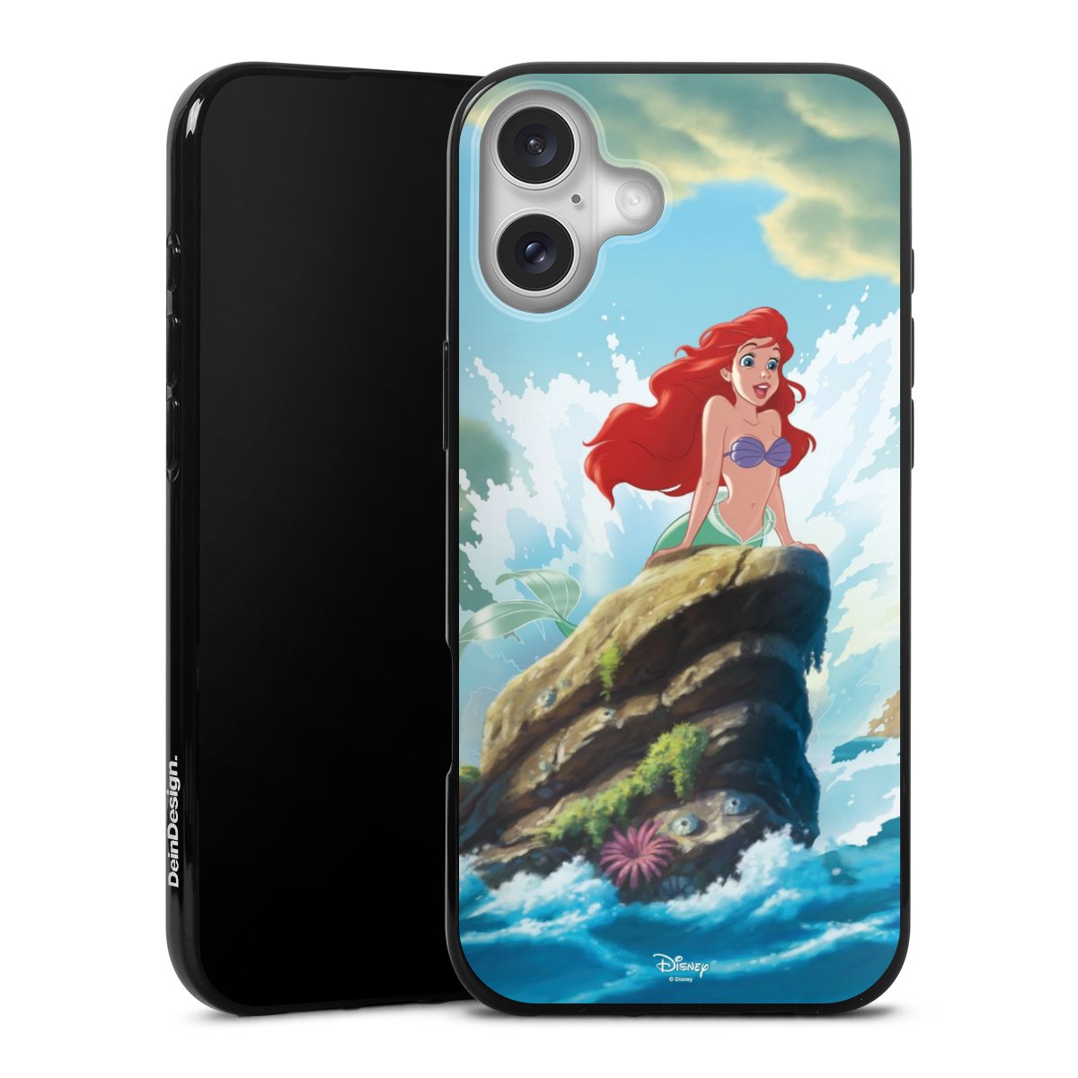 iPhone 16 Plus Handy Silikon Hülle Case schwarz Handyhülle Mermaid Official Licensed Product Arielle Die Meerjungfrau