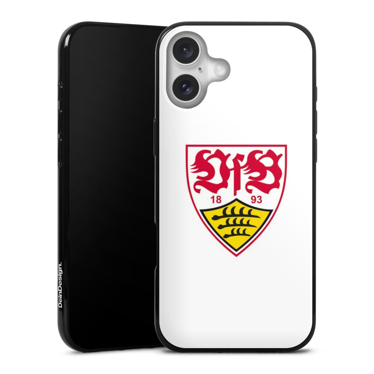 iPhone 16 Plus Handy Silikon Hülle Case schwarz Handyhülle Official Licensed Product Logo Vfb Stuttgart