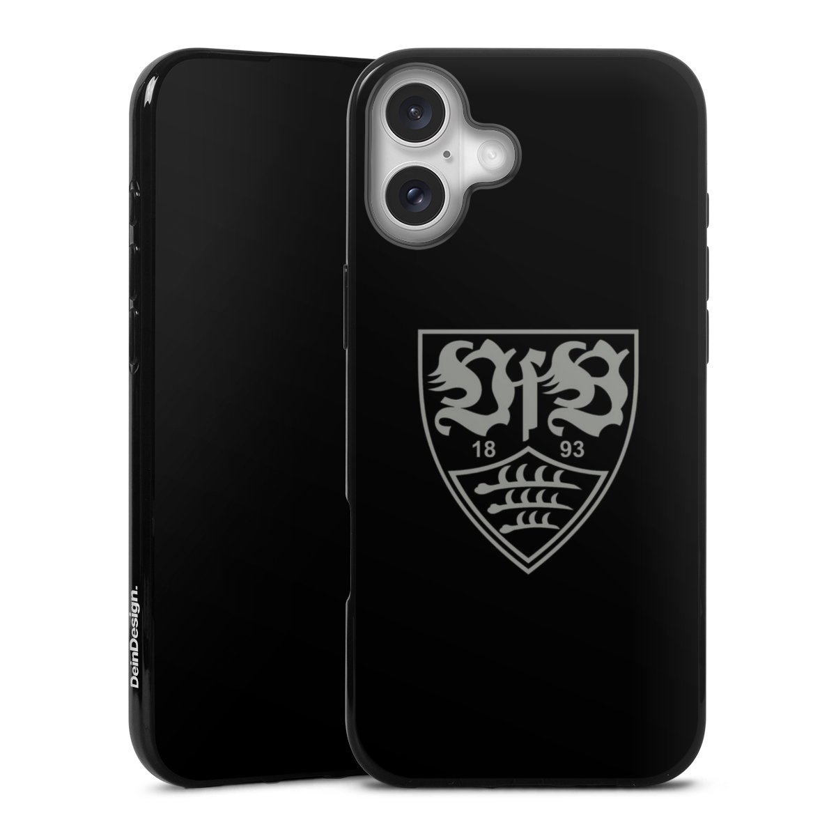 iPhone 16 Plus Handy Silikon Hülle Case schwarz Handyhülle Official Licensed Product Vfb Stuttgart