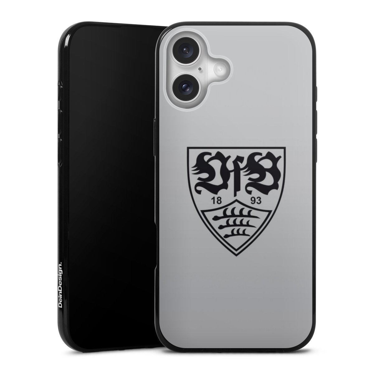 iPhone 16 Plus Handy Silikon Hülle Case schwarz Handyhülle Logo Official Licensed Product Vfb Stuttgart