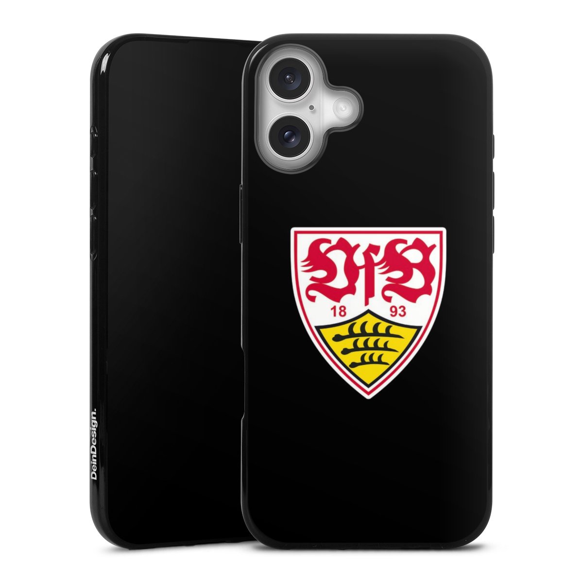 iPhone 16 Plus Handy Silikon Hülle Case schwarz Handyhülle Coat Of Arms Vfb Stuttgart Official Licensed Product