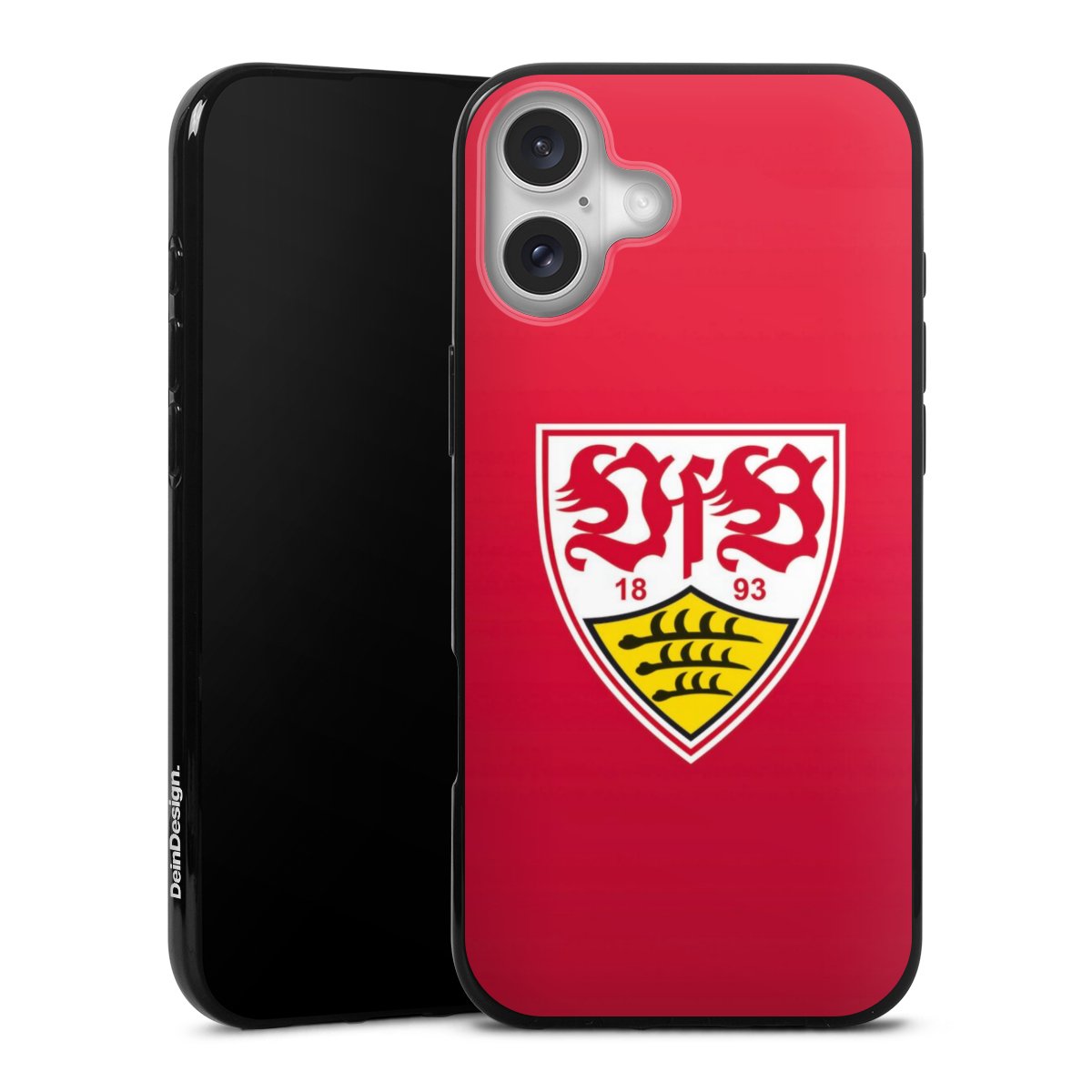 iPhone 16 Plus Handy Silikon Hülle Case schwarz Handyhülle Official Licensed Product Vfb Stuttgart