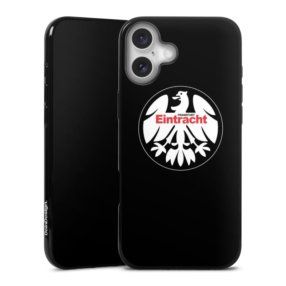 iPhone 16 Plus Handy Silikon Hülle Case schwarz Handyhülle Eintracht Frankfurt Official Licensed Product Sge