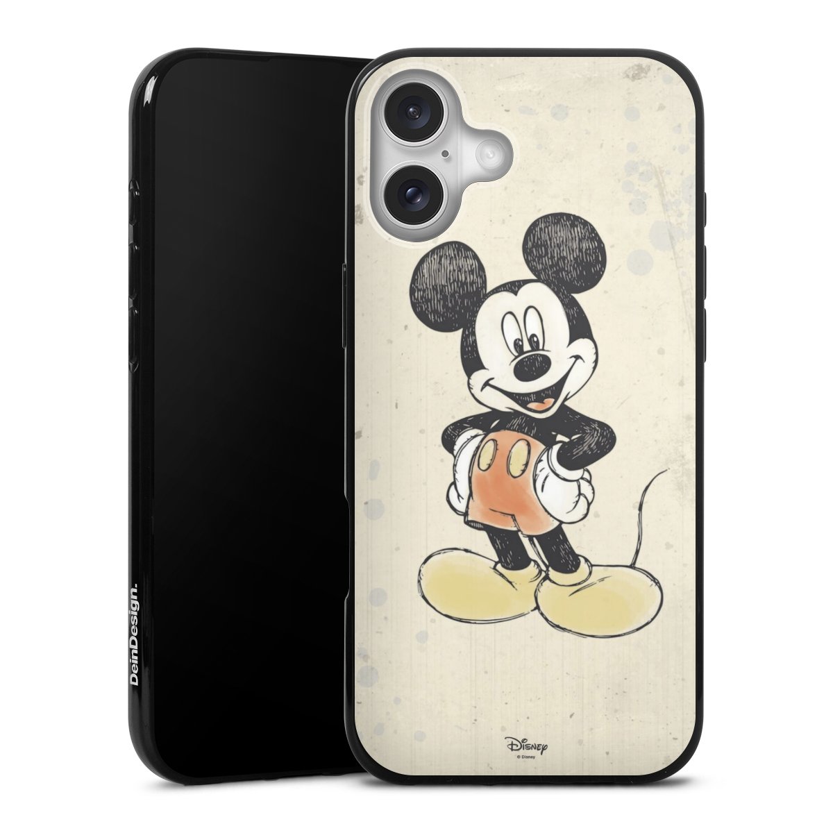 iPhone 16 Plus Handy Silikon Hülle Case schwarz Handyhülle Official Licensed Product Mickey & Minnie Mouse Water Colour