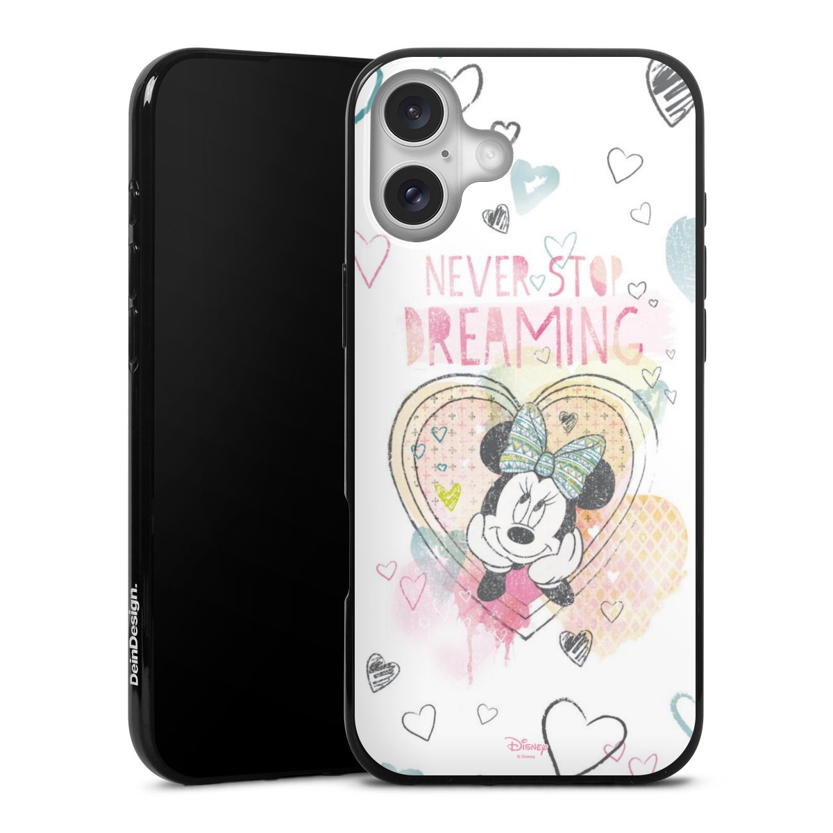 iPhone 16 Plus Handy Silikon Hülle Case schwarz Handyhülle Official Licensed Product Minnie Mouse Disney