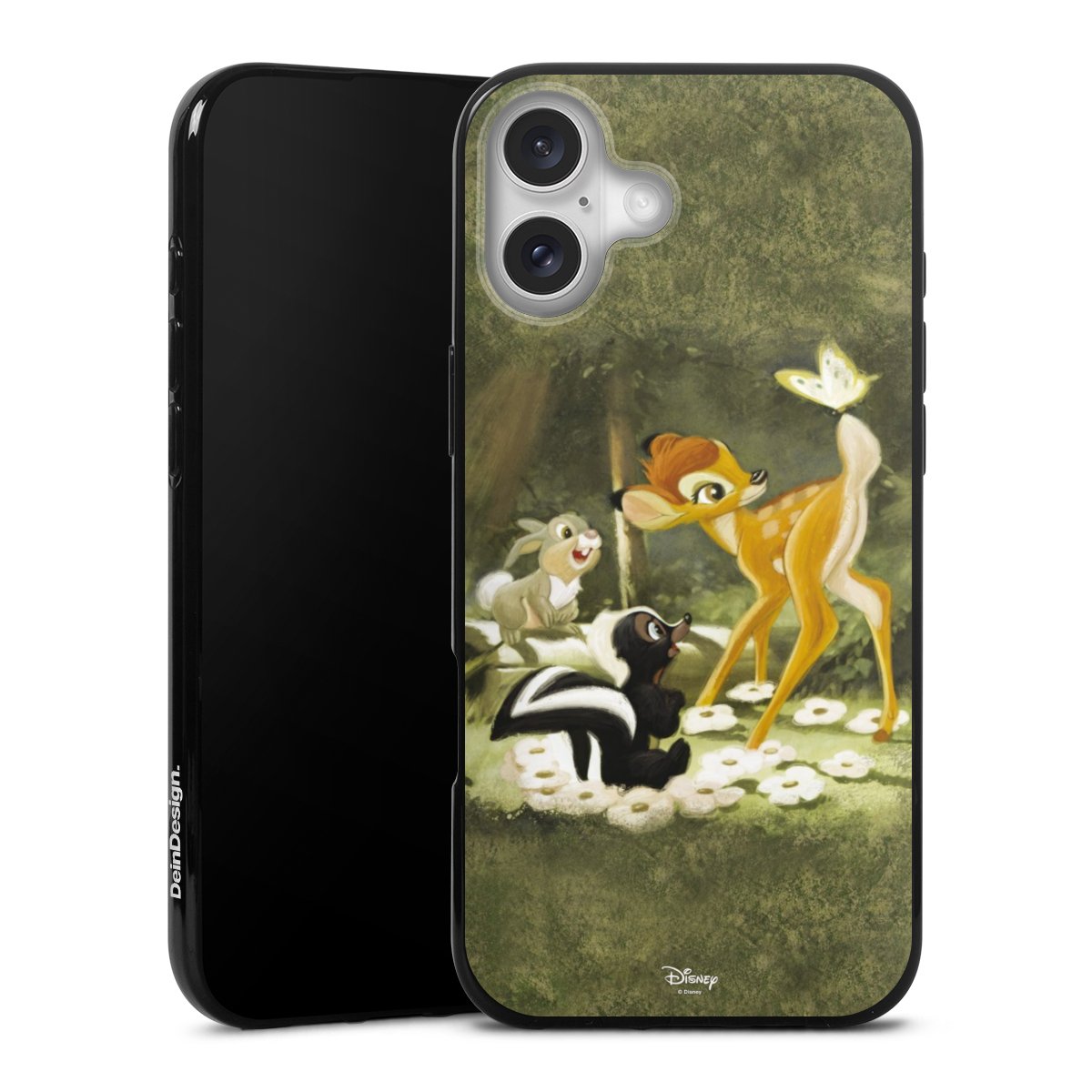 iPhone 16 Plus Handy Silikon Hülle Case schwarz Handyhülle Official Licensed Product Disney Bambi