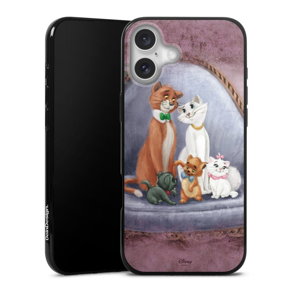 iPhone 16 Plus Handy Silikon Hülle Case schwarz Handyhülle Aristocats Official Licensed Product Disney