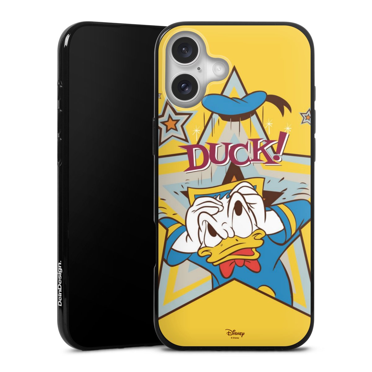 iPhone 16 Plus Handy Silikon Hülle Case schwarz Handyhülle Donald Duck Official Licensed Product Disney