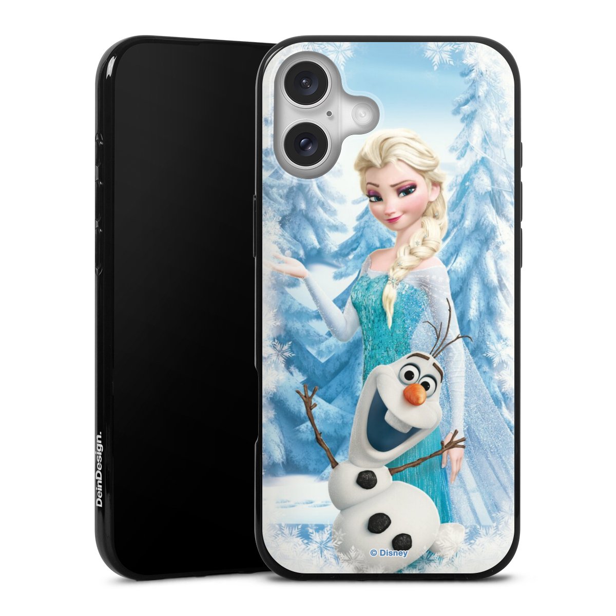 iPhone 16 Plus Handy Silikon Hülle Case schwarz Handyhülle Official Licensed Product Disney Frozen Elsa