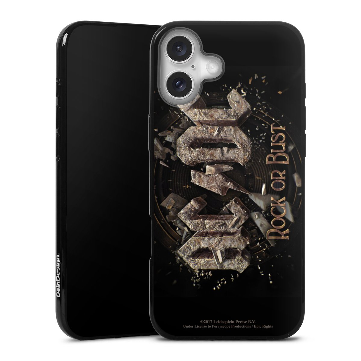 iPhone 16 Plus Handy Silikon Hülle Case schwarz Handyhülle Official Licensed Product Acdc Rock Or Bust