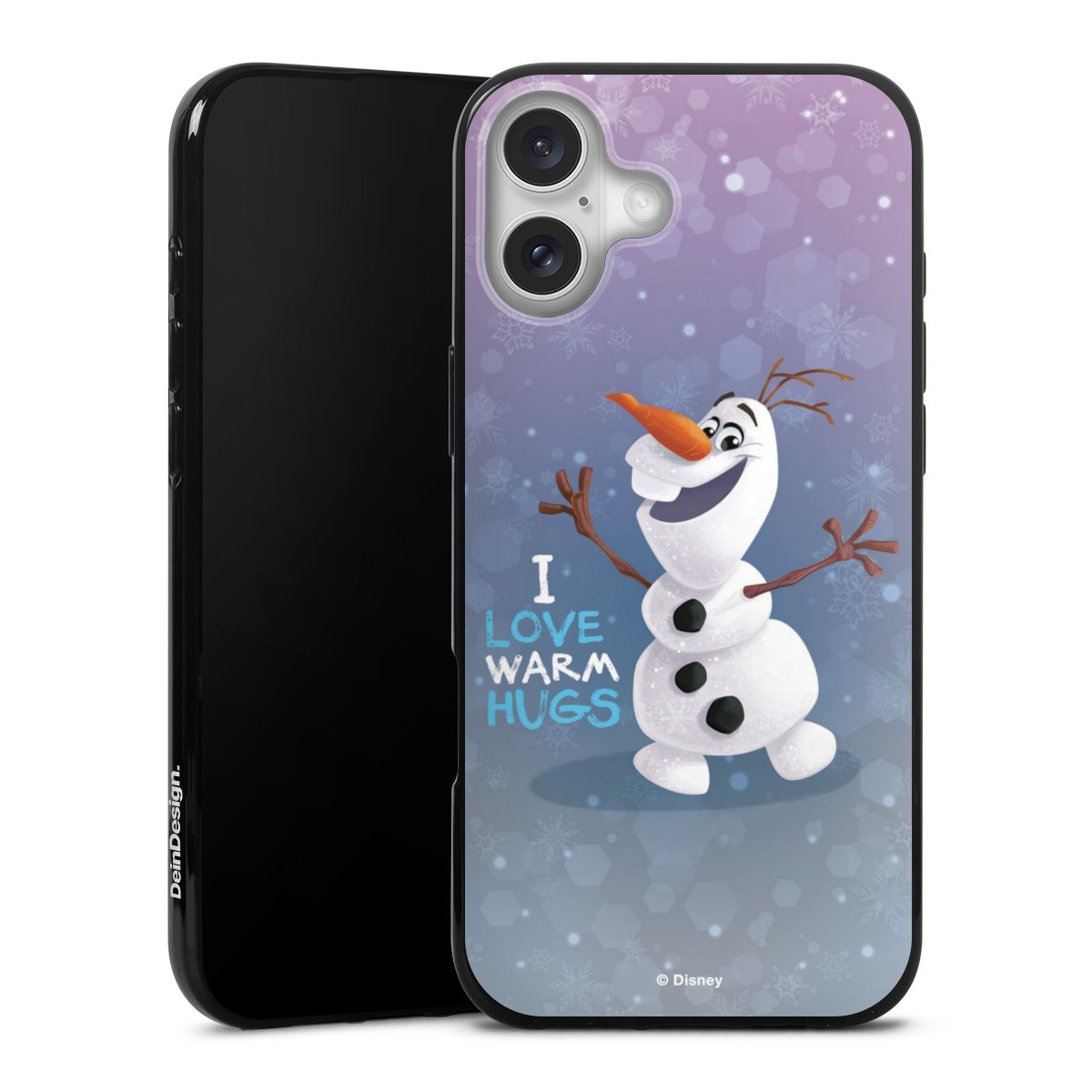 iPhone 16 Plus Handy Silikon Hülle Case schwarz Handyhülle Frozen Olaf Official Licensed Product Frozen