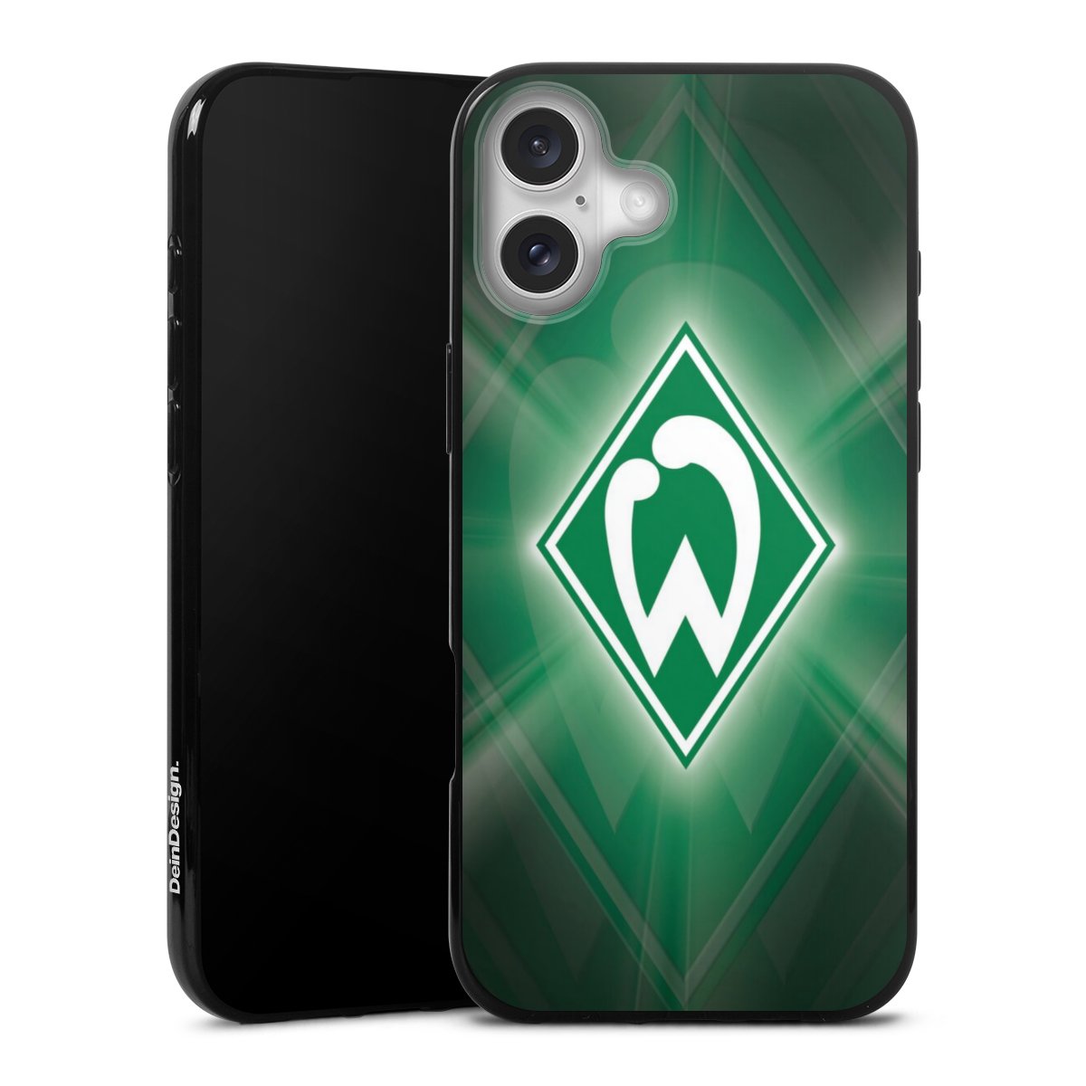 iPhone 16 Plus Handy Silikon Hülle Case schwarz Handyhülle Coat Of Arms Official Licensed Product Sv Werder Bremen