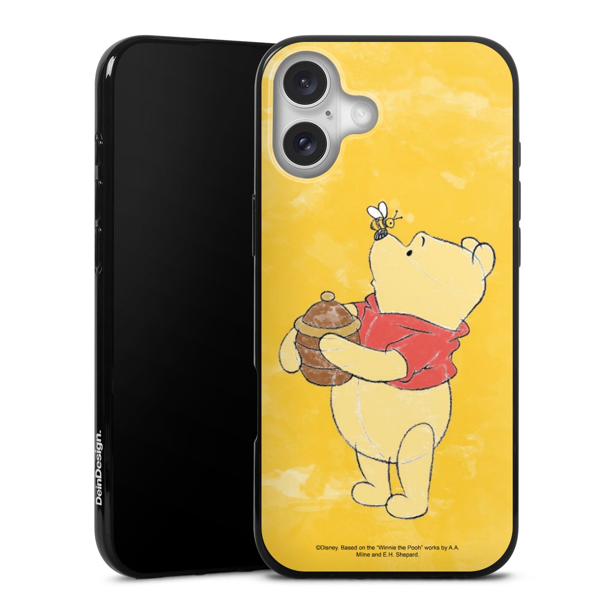 iPhone 16 Plus Handy Silikon Hülle Case schwarz Handyhülle Winnie The Pooh Official Licensed Product Disney