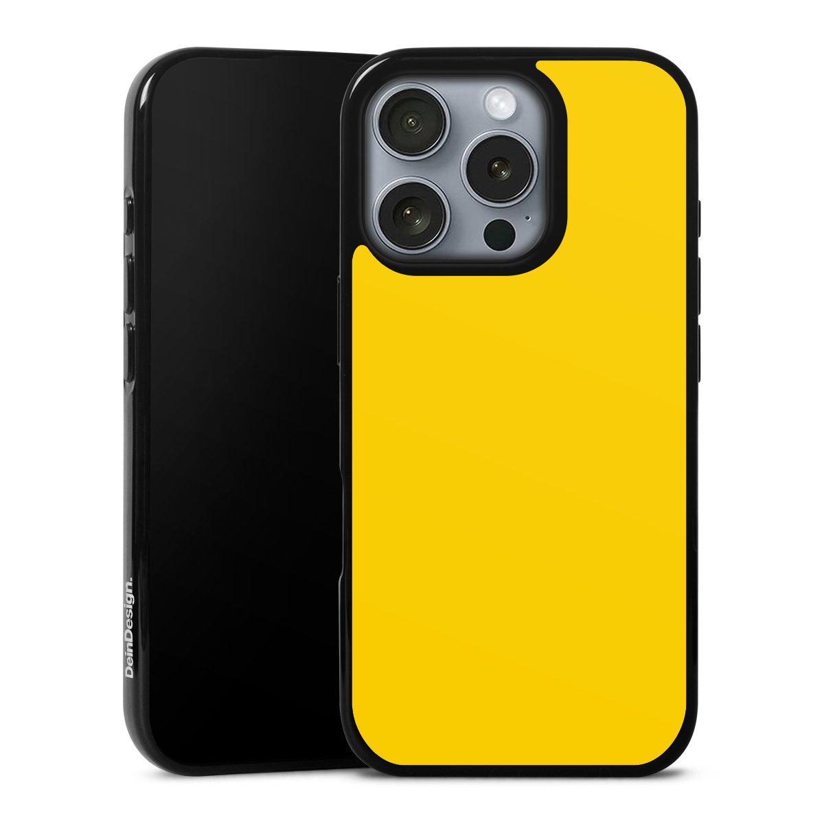 iPhone 16 Pro Handy Silikon Hülle Case schwarz Handyhülle Yellow Unicoloured Colour