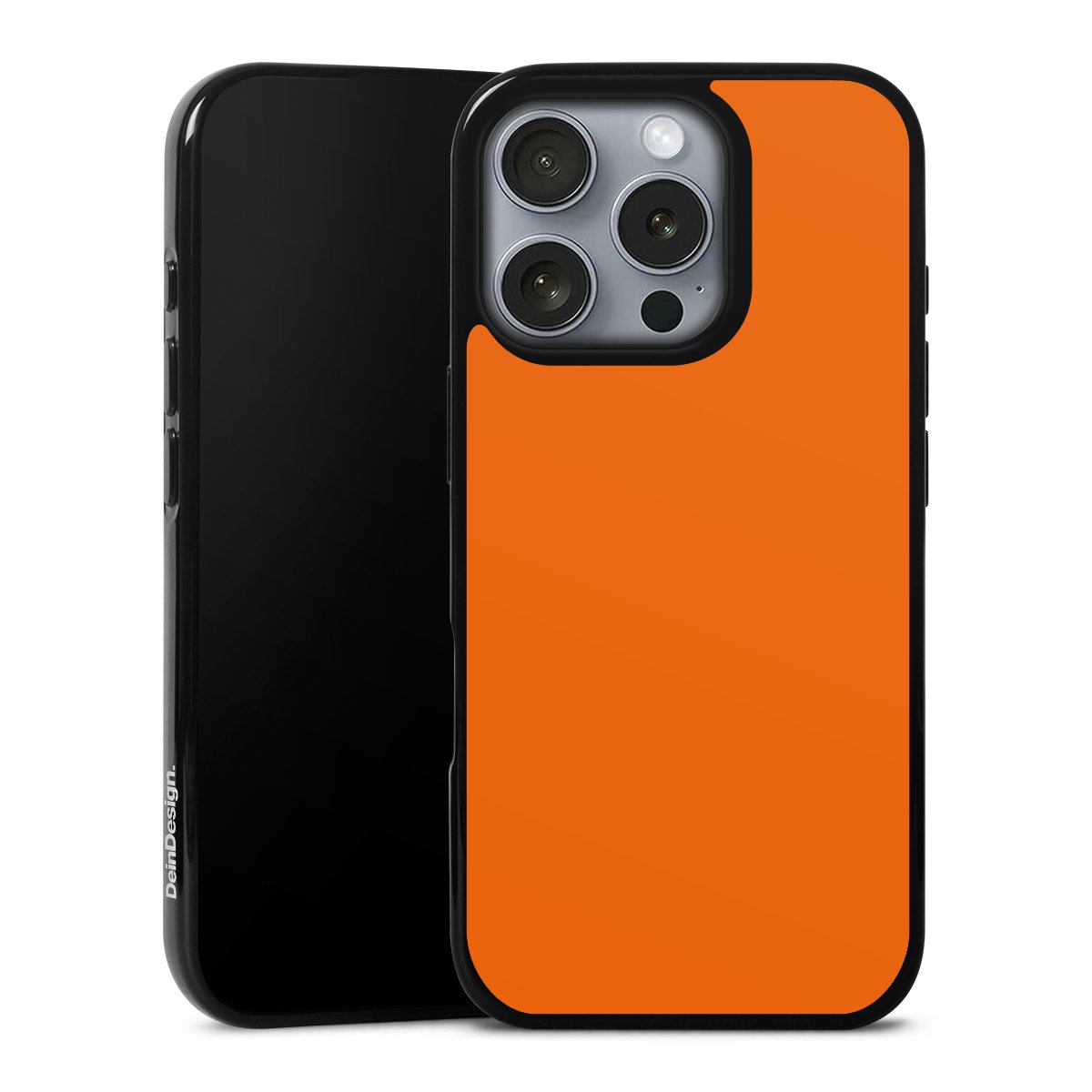 iPhone 16 Pro Handy Silikon Hülle Case schwarz Handyhülle Orange Colour Unicoloured