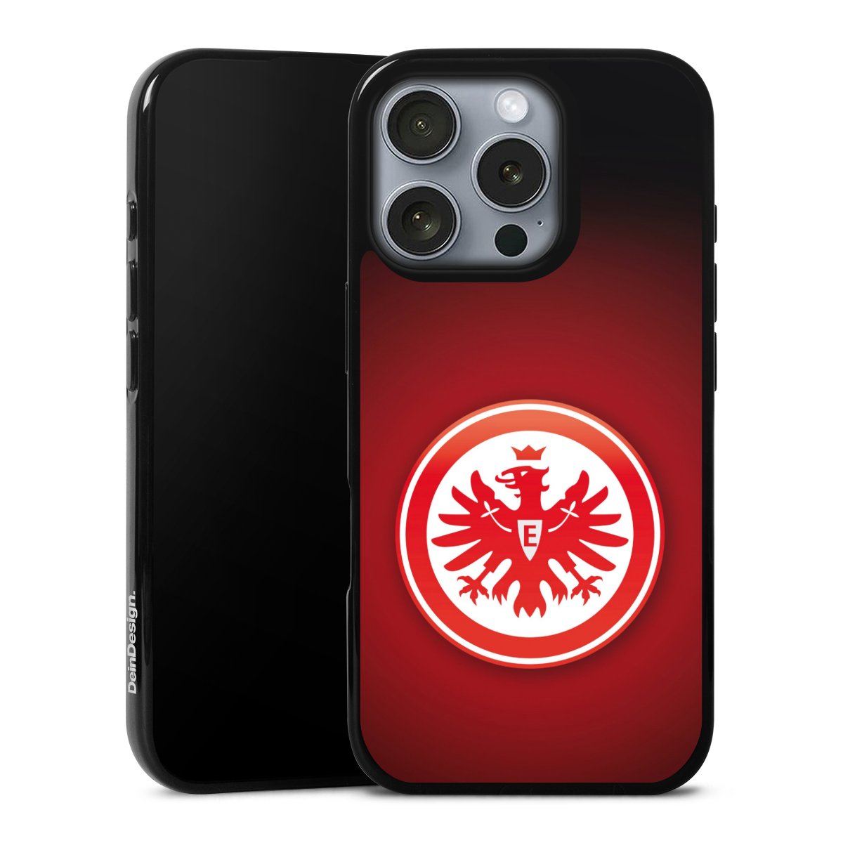 iPhone 16 Pro Handy Silikon Hülle Case schwarz Handyhülle Eintracht Frankfurt Official Licensed Product Coat Of Arms