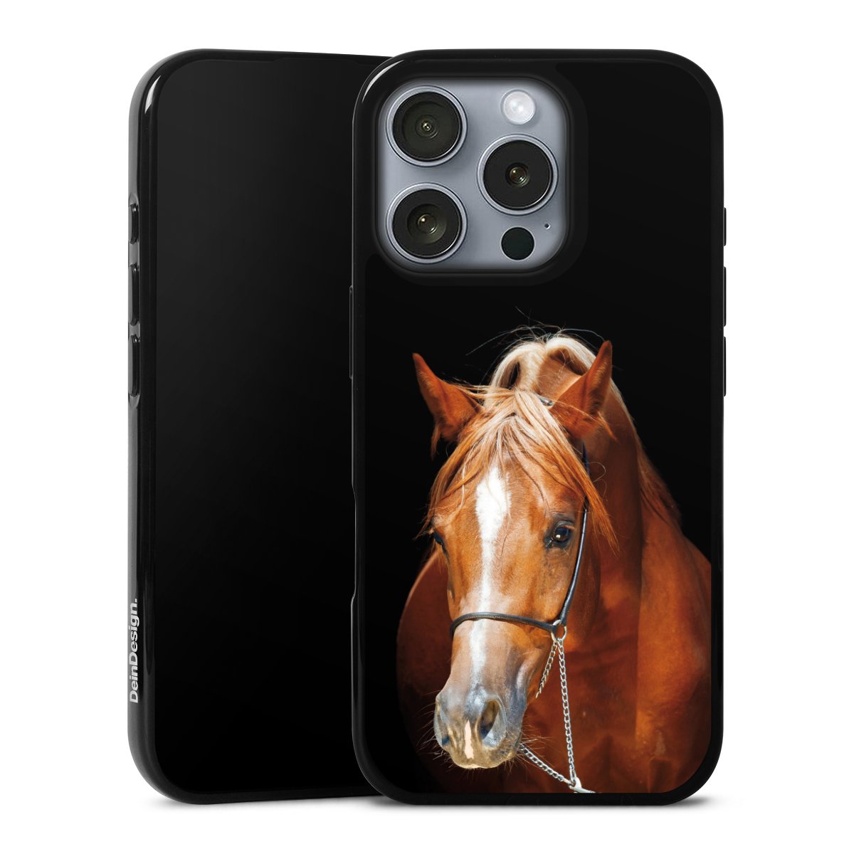 iPhone 16 Pro Handy Silikon Hülle Case schwarz Handyhülle Mare Horse Hobby