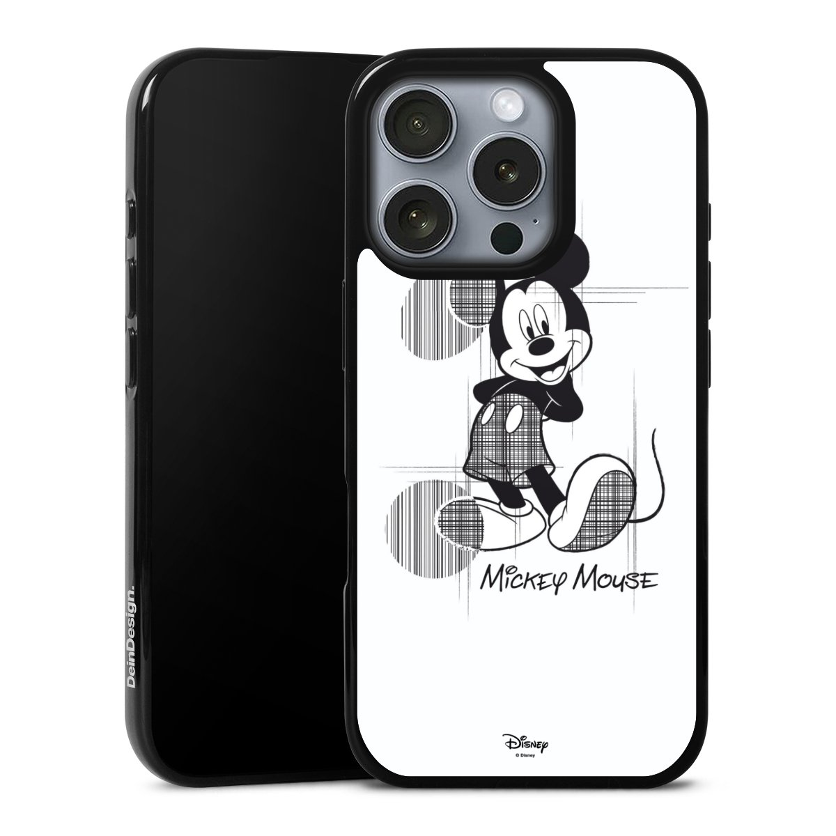 iPhone 16 Pro Handy Silikon Hülle Case schwarz Handyhülle Disney Official Licensed Product Mickey Mouse