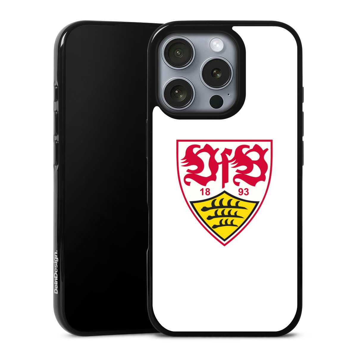 iPhone 16 Pro Handy Silikon Hülle Case schwarz Handyhülle Logo Official Licensed Product Vfb Stuttgart