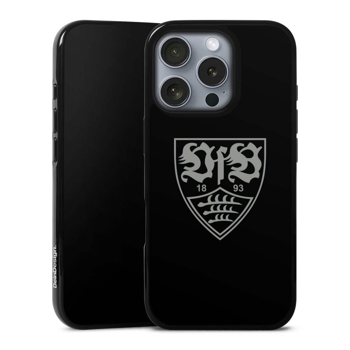 iPhone 16 Pro Handy Silikon Hülle Case schwarz Handyhülle Official Licensed Product Vfb Stuttgart