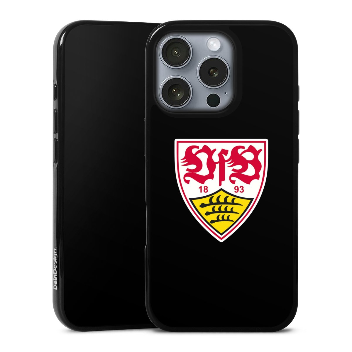 iPhone 16 Pro Handy Silikon Hülle Case schwarz Handyhülle Vfb Stuttgart Official Licensed Product Coat Of Arms